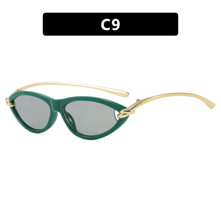 Damen Cat-Eye solbriller med elegant metallramme og beskyttende UV-filter Luvikno
