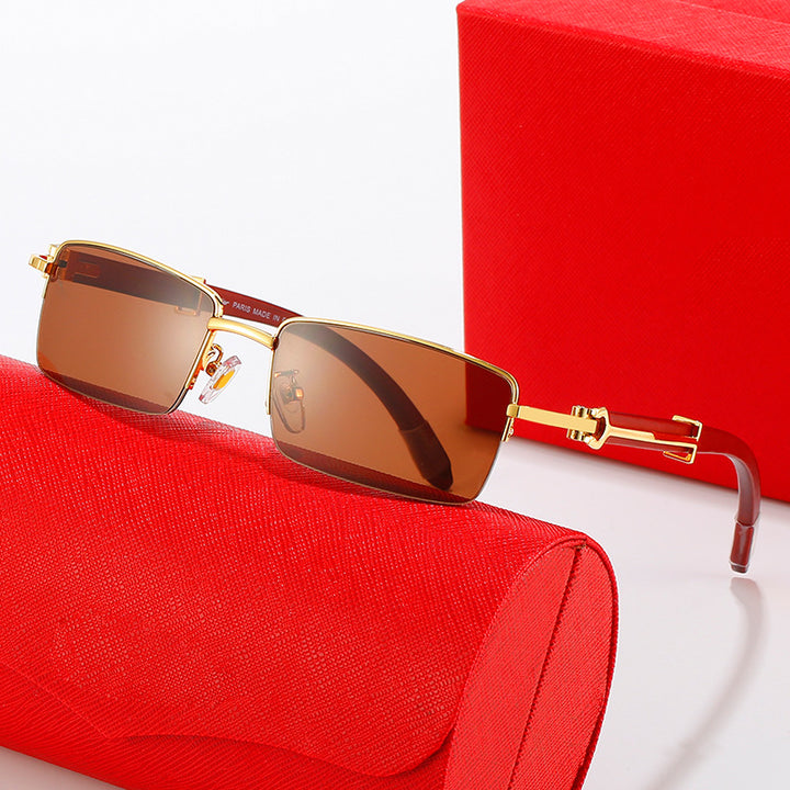 Dame modische solbrille med elegant metallramme og høykvalitets glass Luvikno
