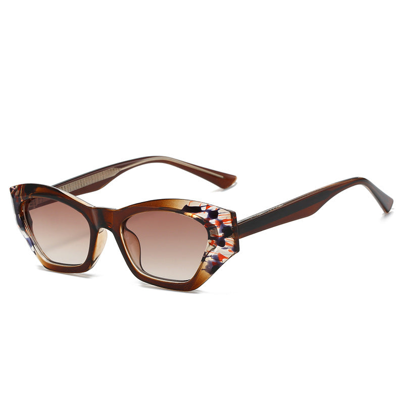 Damer Cat Eye solbriller med moderne transparente detaljer Luvikno
