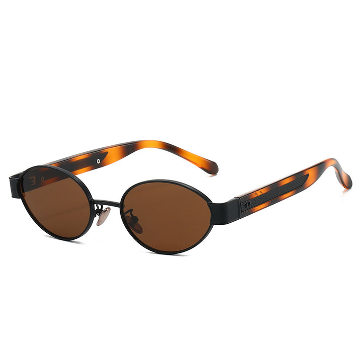 Dame solbrille i moderne, ovale ramme med harmonisk fargekombinasjon Luvikno