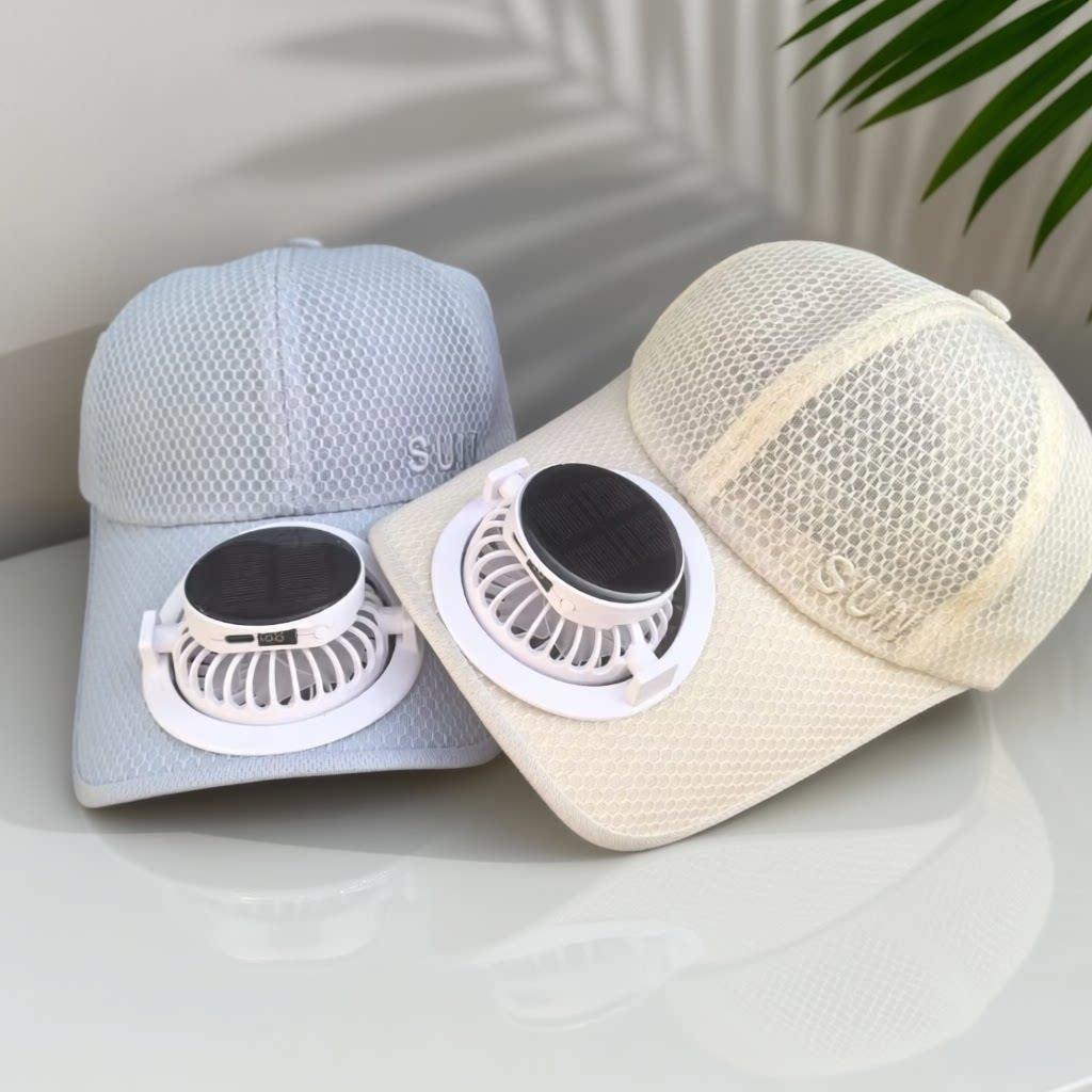 Ventilert baseball caps med avtakbar oppladbar vifte Luvikno
