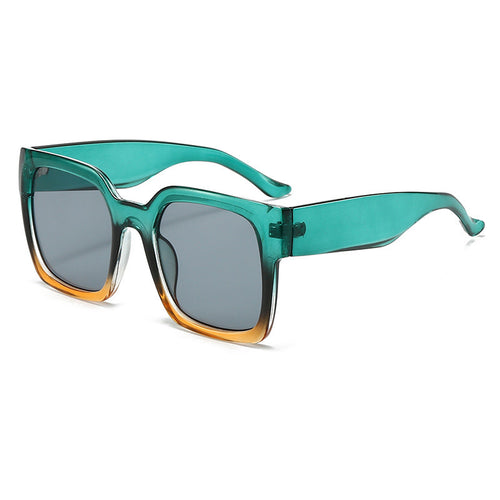 Dame firkantet solbrille med stilfull gjennomsiktig ramme og myk fargegradient Luvikno