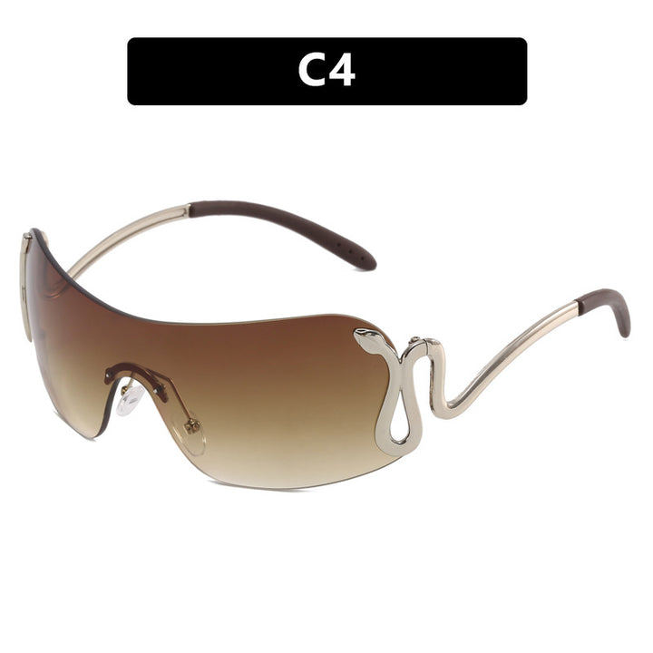 Damer futuristisk sportssolbrille med lekent design Luvikno