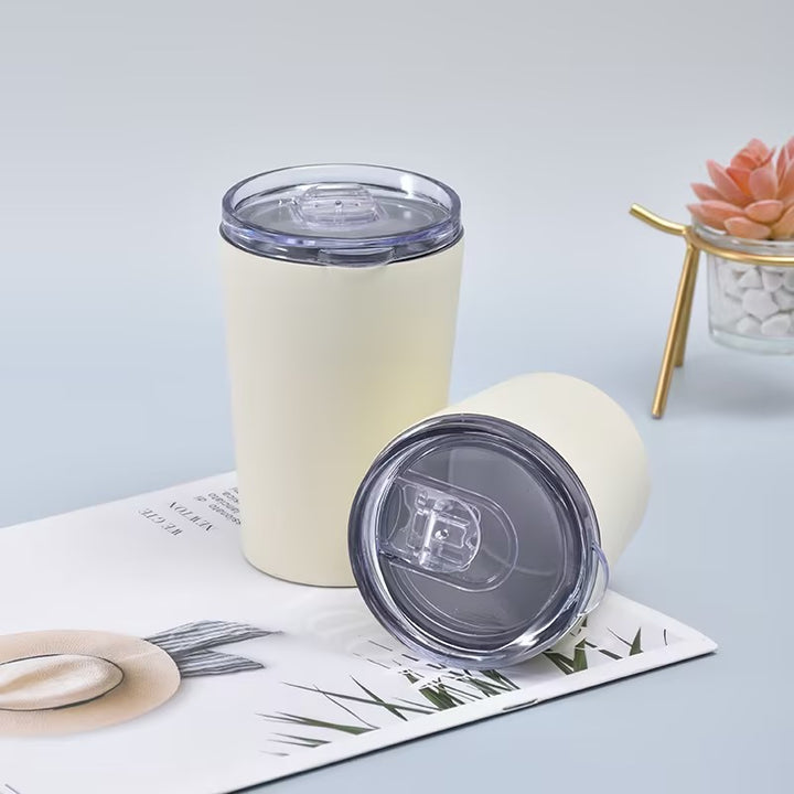 Damen Isolierbecher mit elegantem Deckel und ergonomischem Griff Luvikno