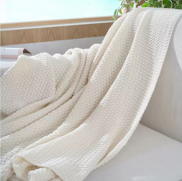 Kvinne Elegant Vaffelstruktur Teppe Luvikno