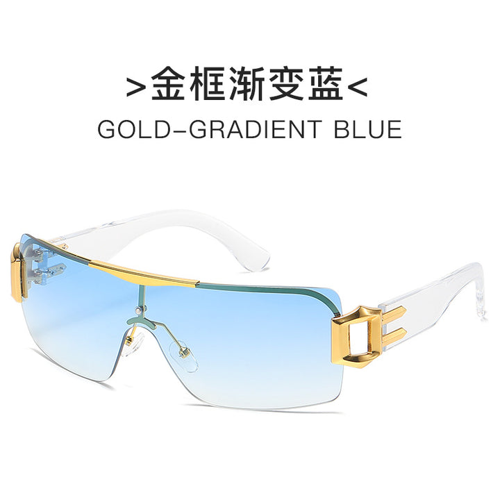 Damer futuristisk solbrille med elegant gjennomsiktig ramme Luvikno