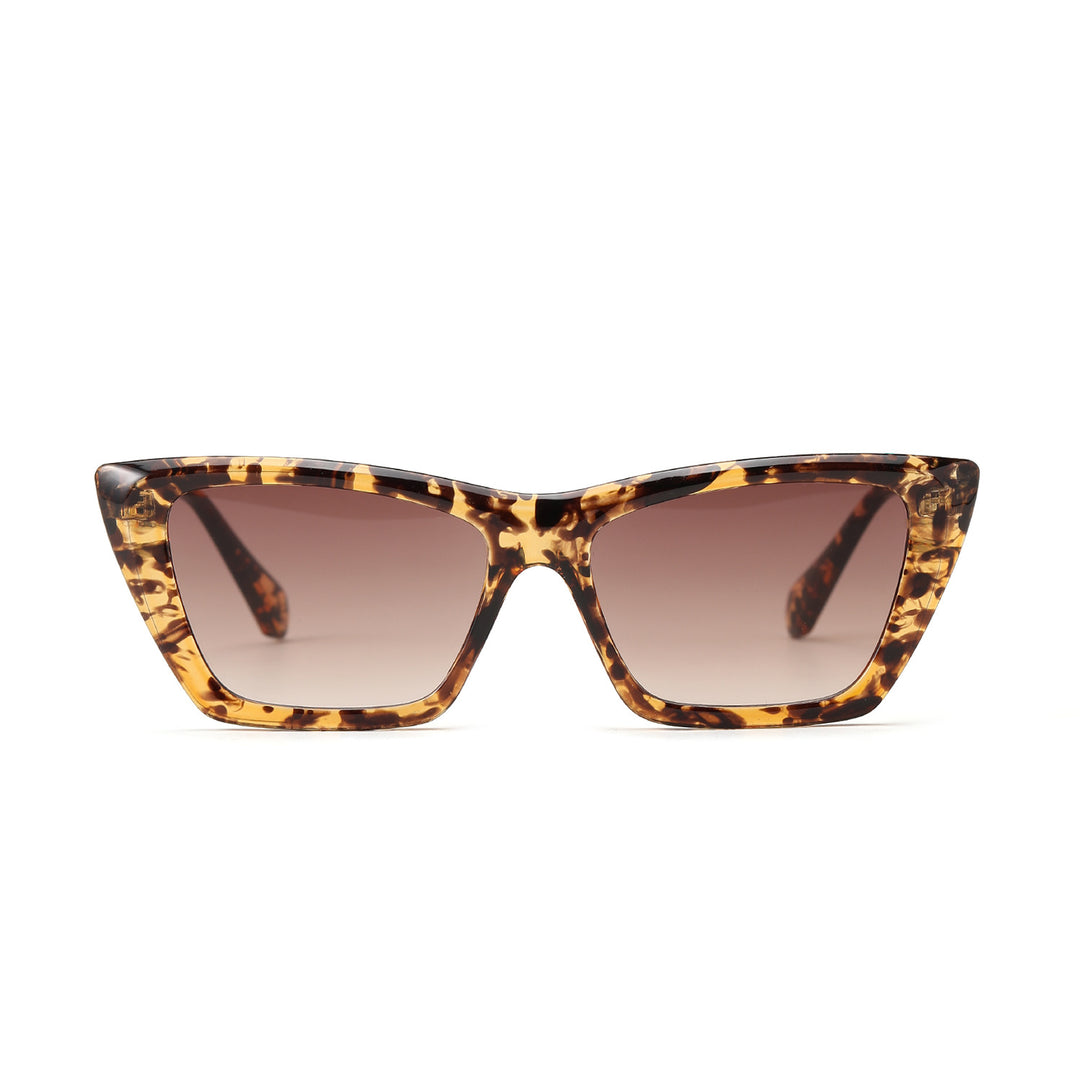 Dame geometrisk solbrille med stilfull plastinn ramme Luvikno