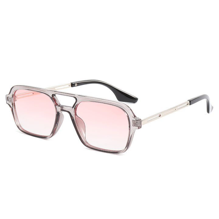 Dame designer solbriller med elegant transparent ramme og gule glass Luvikno