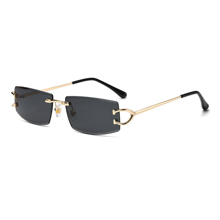 Dame Elegant Minimalistisk Solbrille med unike Metalldetaljer Luvikno