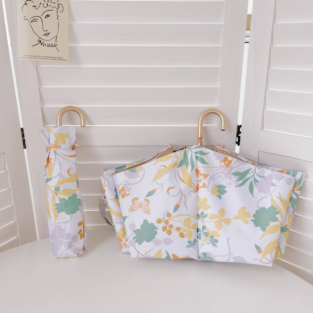 Dame elegant foldbar paraply med fruktig design Luvikno