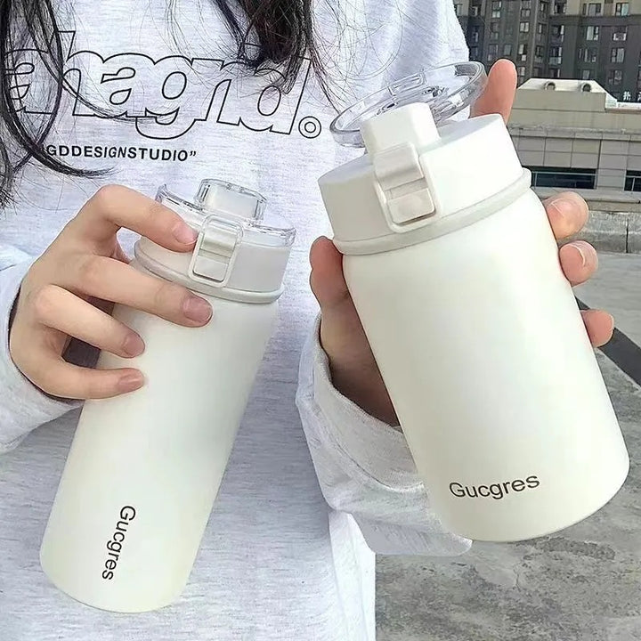 Damen-Isolierflasche mit praktischem Klappverschluss und ergonomischem Design Luvikno