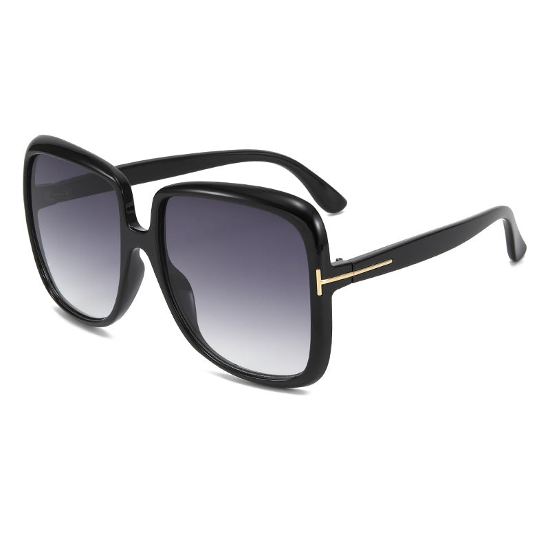 Dame elegant oversized solbrille med filigranramme Luvikno