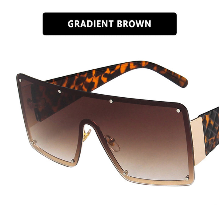 Dame geometrisk oversized solbrille med gradientlinser Luvikno