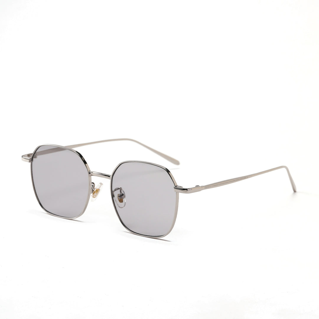 Dame geometrisk solbrille med moderne metallramme Luvikno