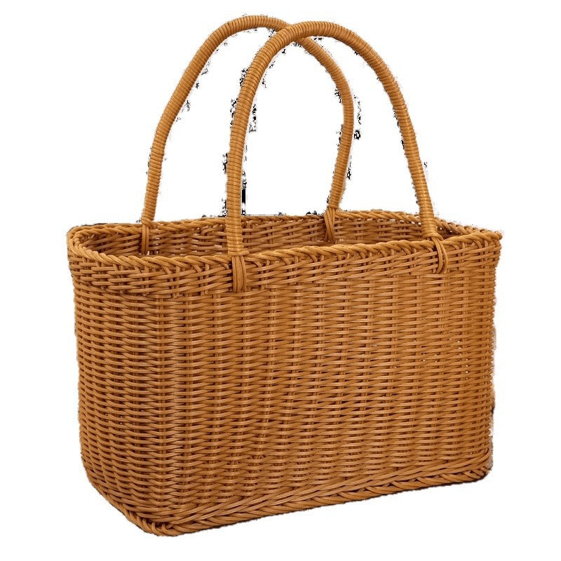 Dame tidløs Rattan handleveske Luvikno