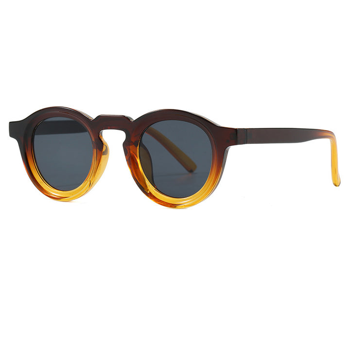 Damer fashionable runde solbriller med transparent ramme og UV-beskyttelse Luvikno