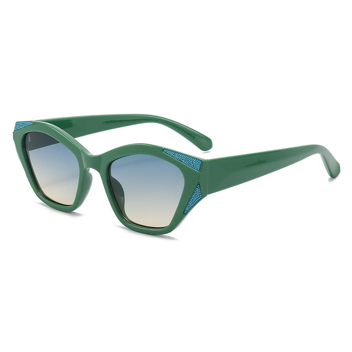 Dame modische oversized solbriller med glitrende aksenter Luvikno