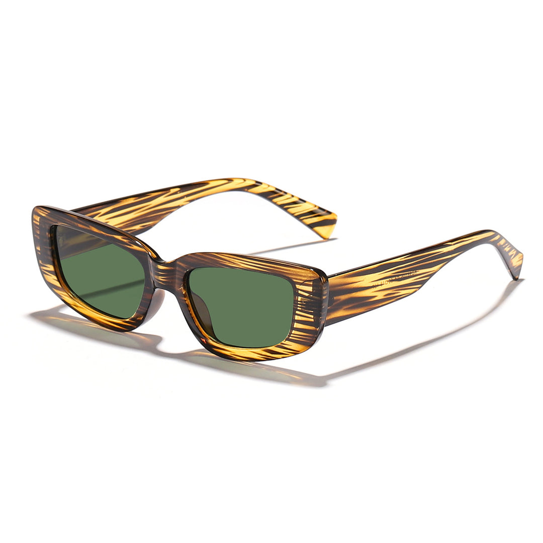 Damer moteriktig Cat-Eye solbrille med bred plastikkramme og UV-beskyttelse Luvikno