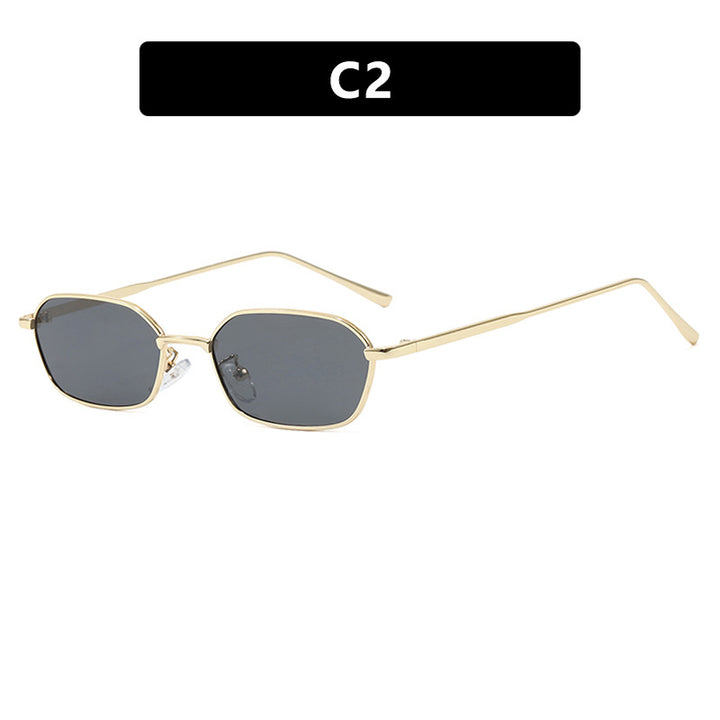 Dame geometrisk solbrille i minimalistisk design Luvikno