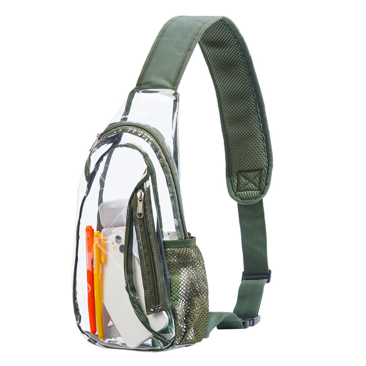 Unisex gjennomsiktig sling ryggsekk med flere rom Luvikno