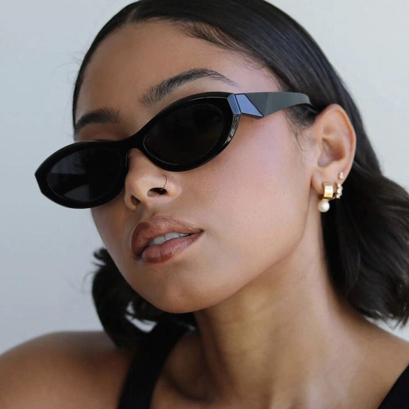 Dame Cat-Eye solbrille med stilig ramme Luvikno
