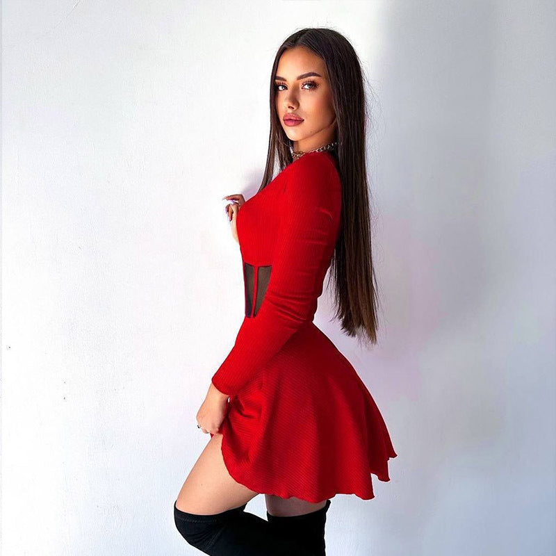 Luvik | Naisten korkealaatuinen ja tyylikäs minimekko läpikuultavilla lisäyksillä