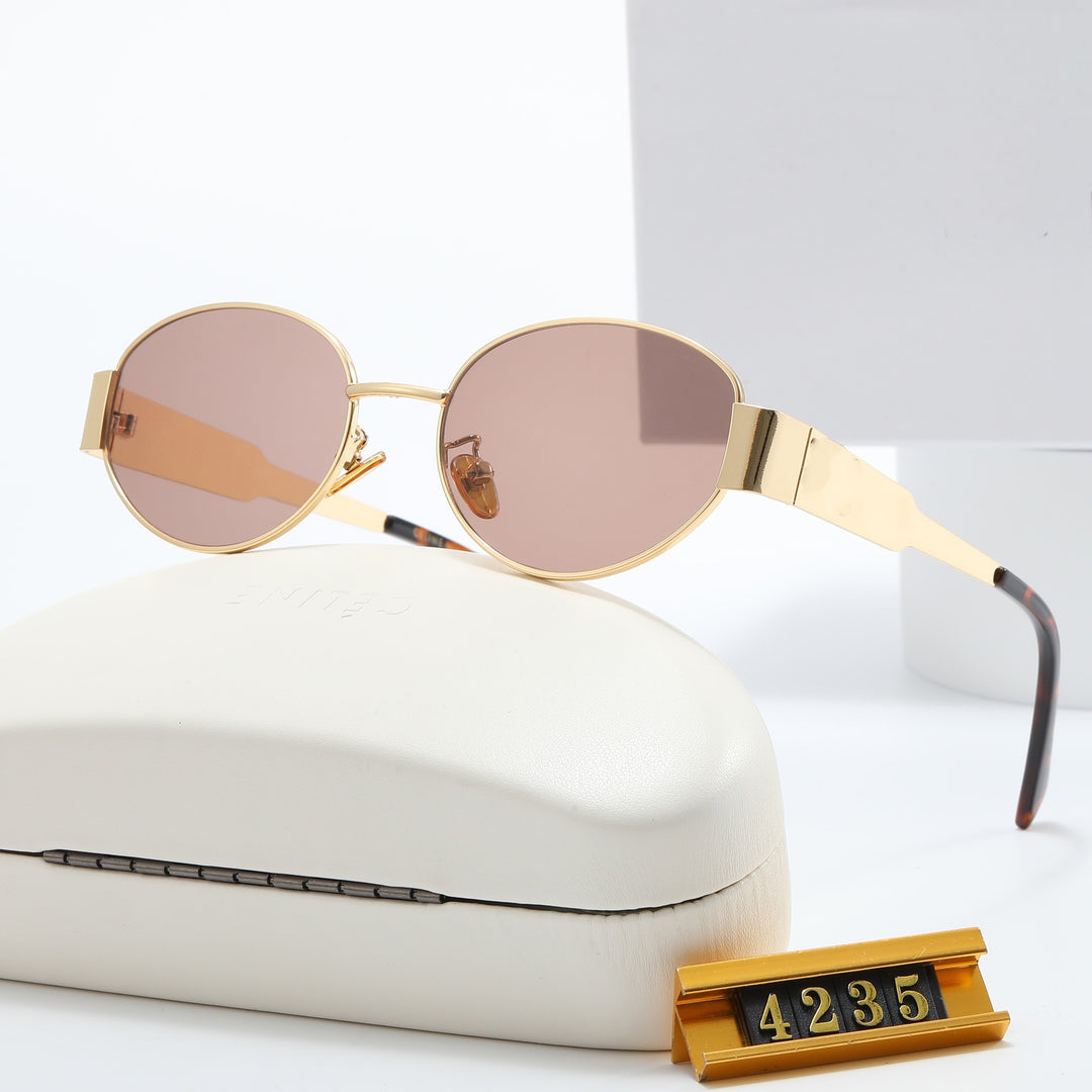 Damer Elegant Designer-solbrille med filigranfra ramme og UV-beskyttelse Luvikno