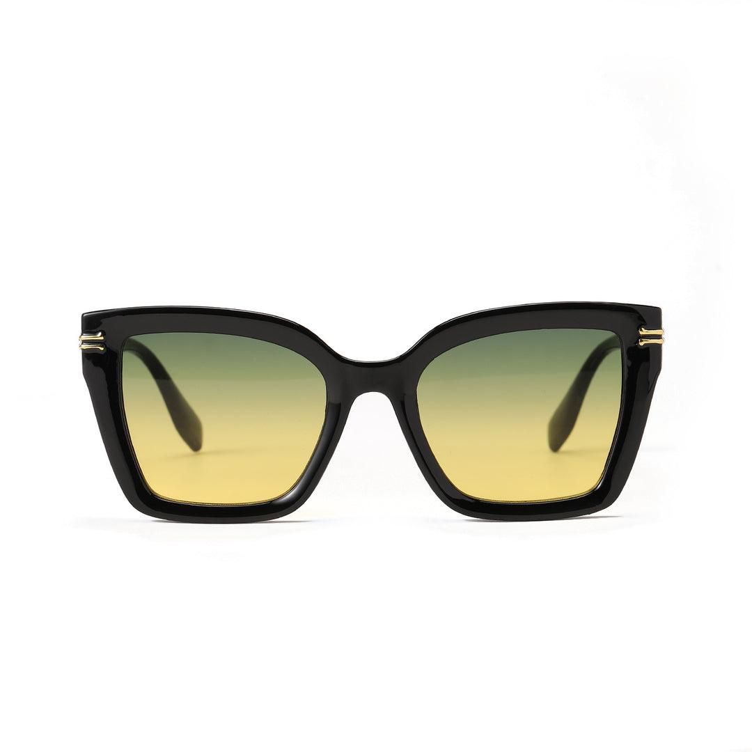 Damer trendy kvadratisk solbrille med elegant ramme Luvikno