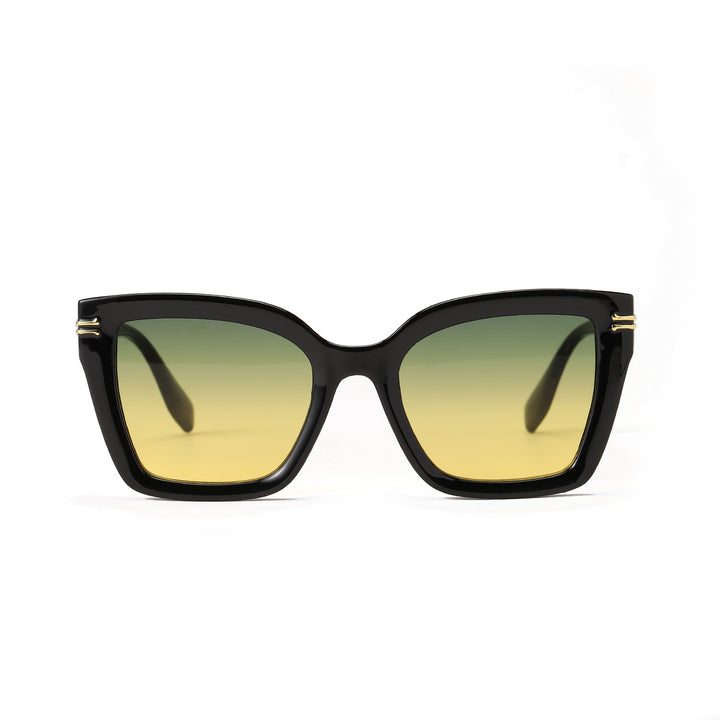 Damer trendy kvadratisk solbrille med elegant ramme Luvikno