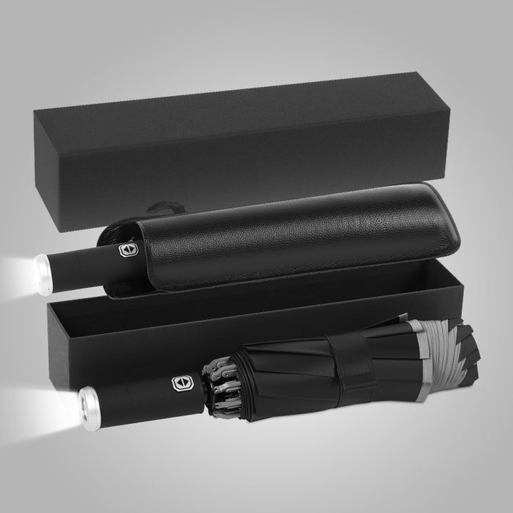 Damer kompakt og innovativ dobbel-trigger-regnparaply Luvikno