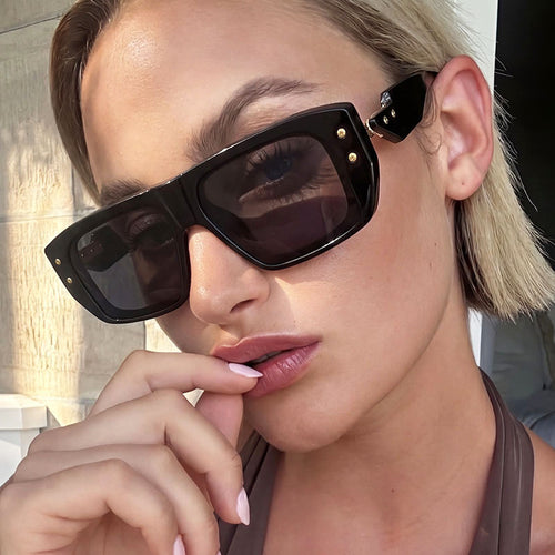 Damer moterik kvadratisk brille med flerfarget gjennomsiktig ramme Luvikno