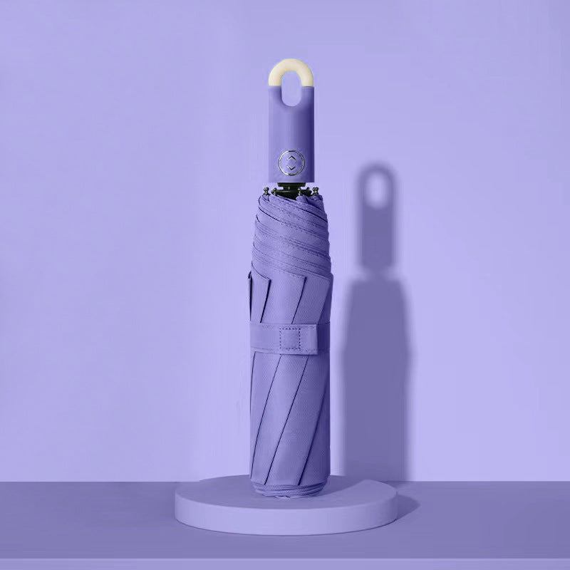 Dame elegant foldes regnparaply med ergonomisk håndtak og UV-beskyttelse Luvikno