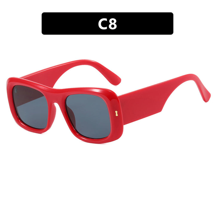 Damen kvadratisk solbrille med refleksjonsbeskyttende linser og moderne ramme konstruksjon Luvikno