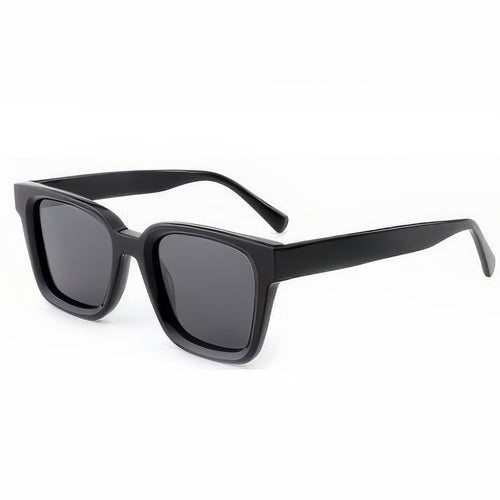Dame moteriktig kvadratisk solbrille med transparent plastikkinn og polariserte linser Luvikno