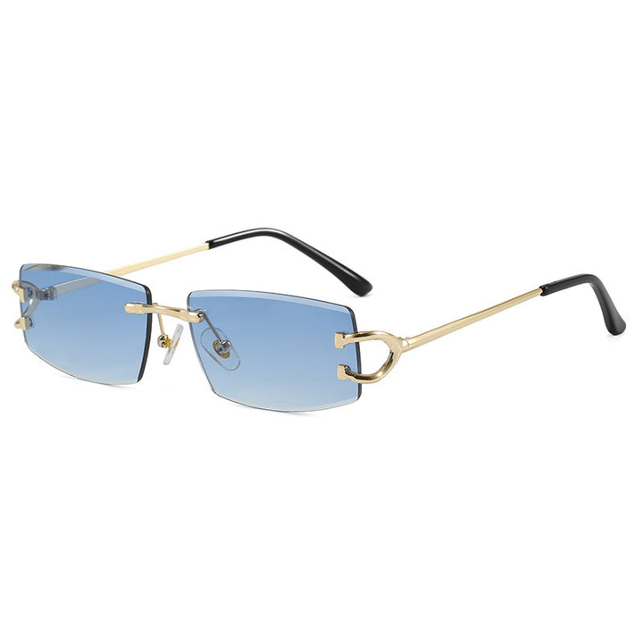 Dame Elegant Minimalistisk Solbrille med unike Metalldetaljer Luvikno