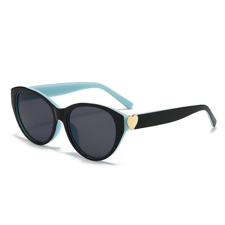 Dame Cat-Eye solbriller med hjerte-motiv Luvikno