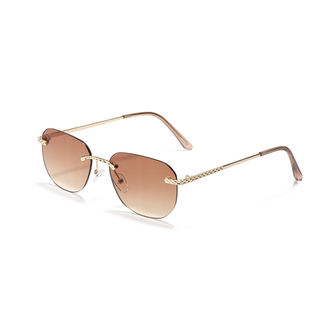 Damer casual oversized solbriller med elegant metallramme Luvikno