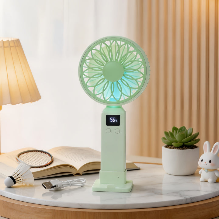 Damer Bærbar USB-vifte med LED-skjerm og ergonomisk design Luvikno