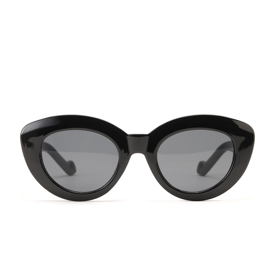 Dame Cat-Eye Solbriller med moderne plastikkinnet Luvikno