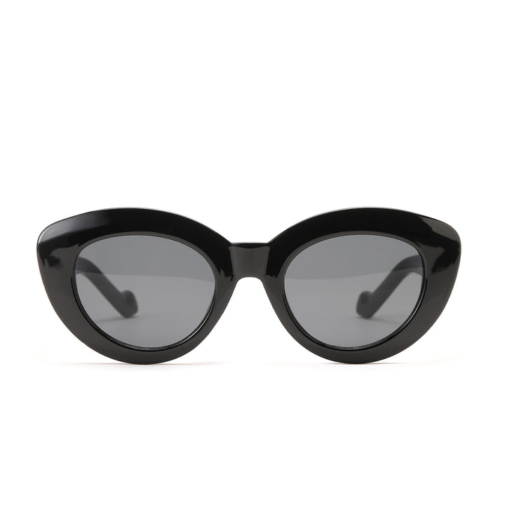 Dame Cat-Eye Solbriller med moderne plastikkinnet Luvikno