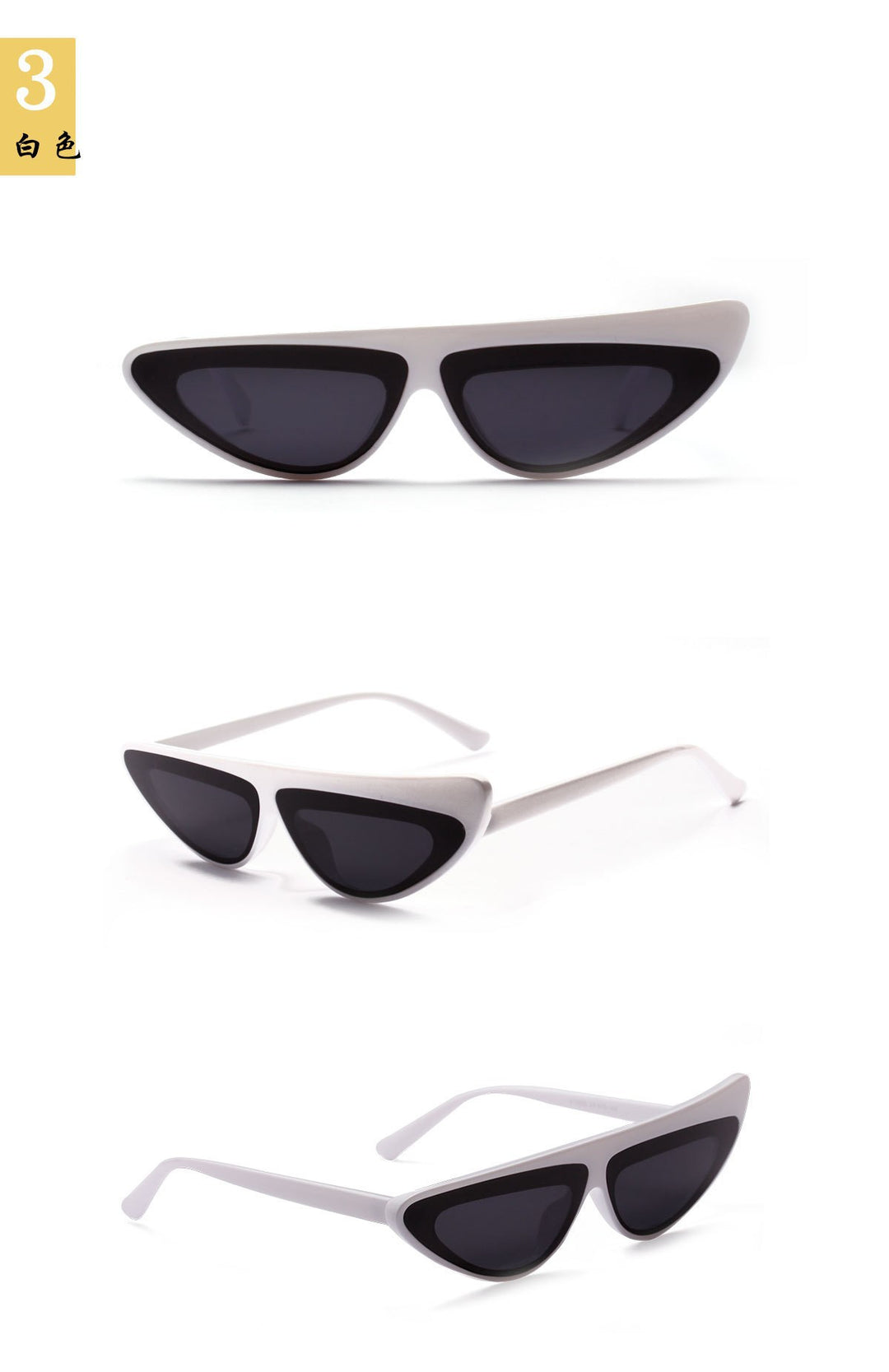 Dame Cat-Eye solbriller med trendy asymmetrisk design Luvikno