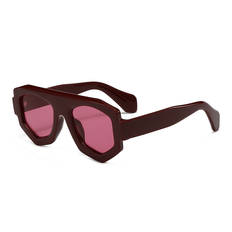 Dame moterik hexagonal solbrille Luvikno