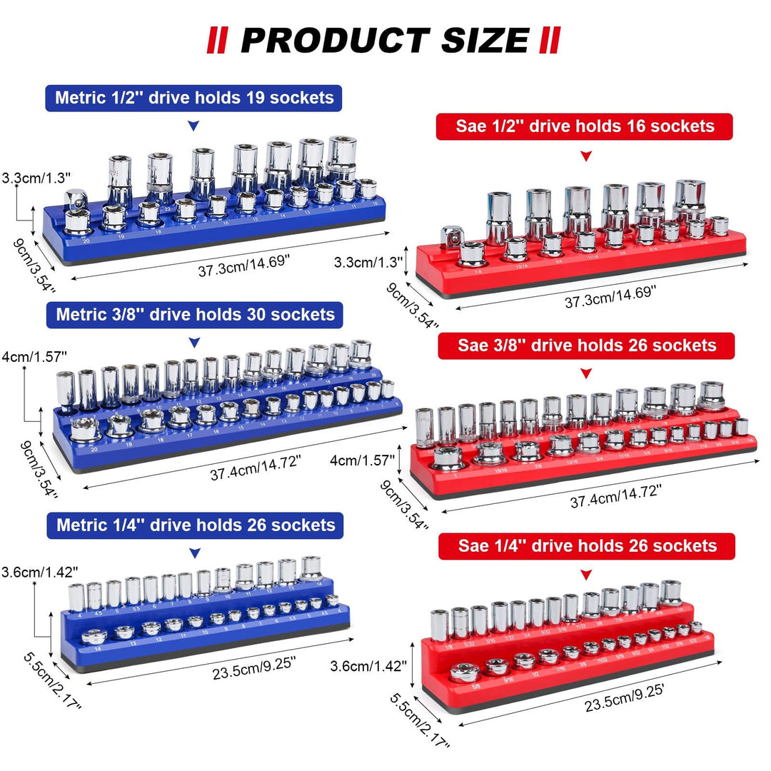 Heavy-Duty Magnetisk Socket Organizer Luvikno