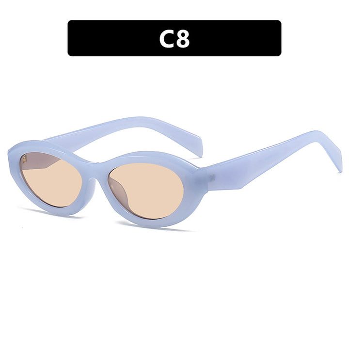 Dame elegant Cat-Eye solbrille med beskyttende UV-filter og moteramme Luvikno