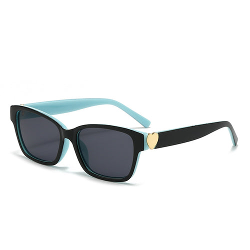 Dame moterik kvadratisk solbrille med hjerte-senter Luvikno