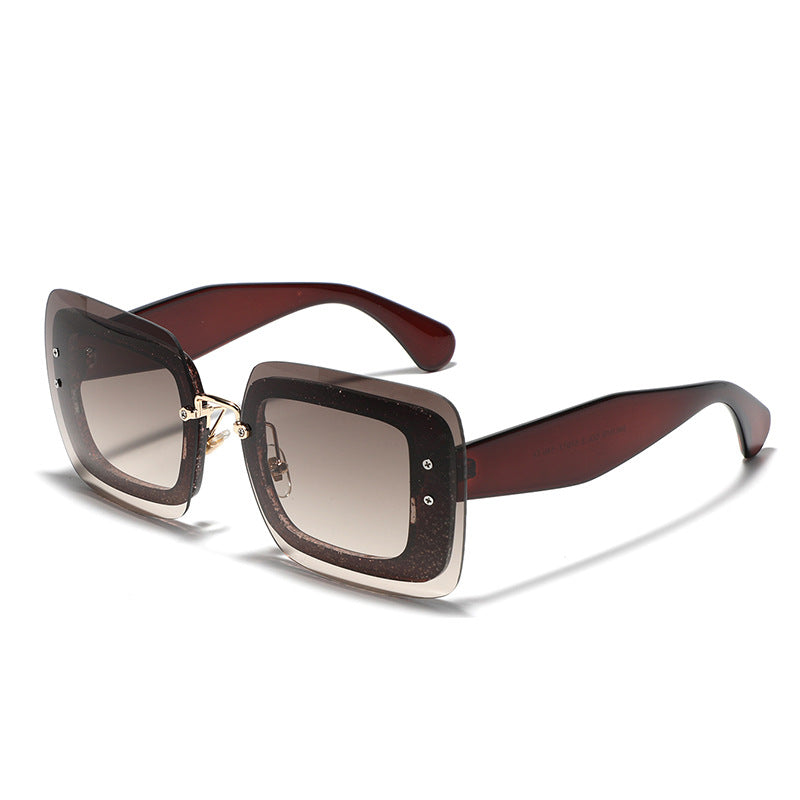 Dame kvadratisk solbrille med innovativ ramme Luvikno