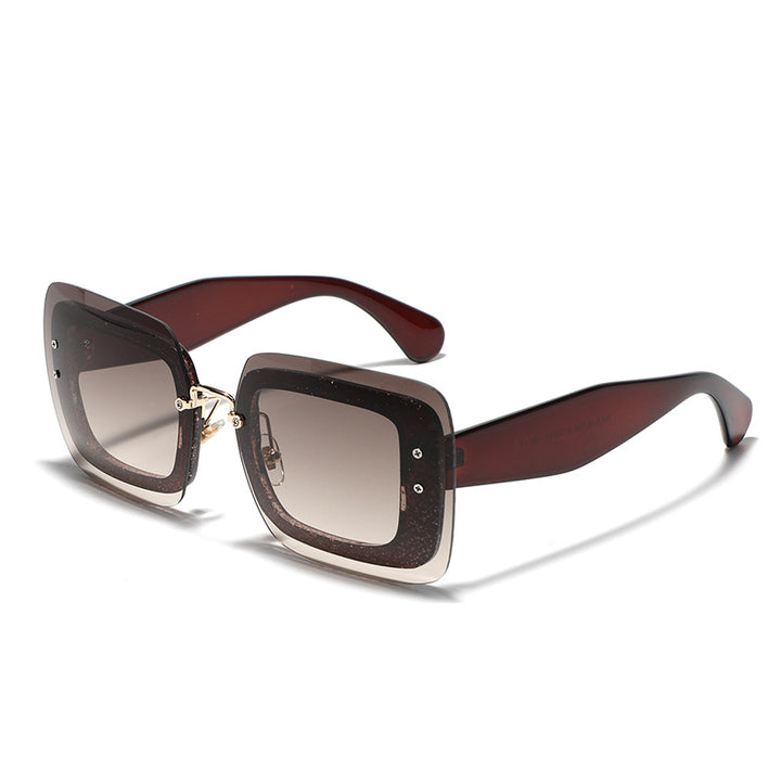 Dame kvadratisk solbrille med innovativ ramme Luvikno