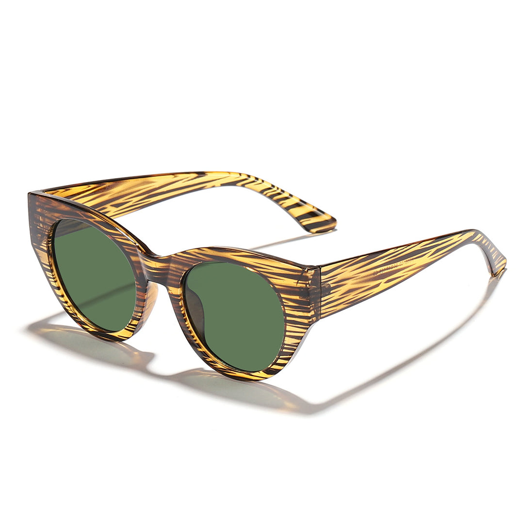 Dame moteriktig solbrille med unik leoprint Luvikno