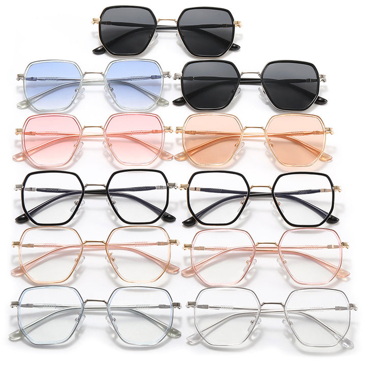 Dame geometrisk solbrille med elegant glassdesign Luvikno