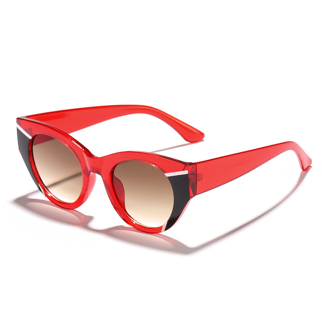 Dame moteriktig solbrille med unik leoprint Luvikno